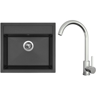 Set Sinks G24026 (dřez Solo 560 Pureblack 26 + baterie Arco Celonerezová)