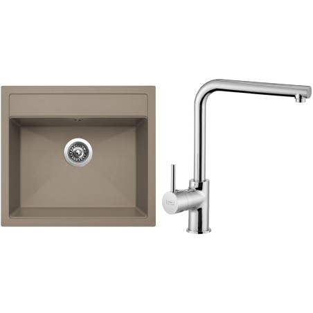 Set Sinks G23854 (dřez Solo 560 Truffle 54 + baterie Elka Chrom - lesklý) Set Sinks G23854 (dřez Solo 560 Truffle 54 + baterie Elka Chrom - lesklý)