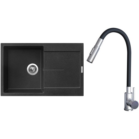 Set Sinks G25330 (dřez Ultima 790 Granblack 30 + baterie Elasta S Nerez/Černá) Set Sinks G25330 (dřez Ultima 790 Granblack 30 + baterie Elasta S Nerez/Černá)