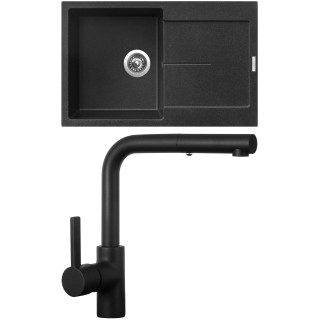 Set Sinks G25530 (dřez Ultima 790 Granblack 30 + baterie Enigma S Černá matná)