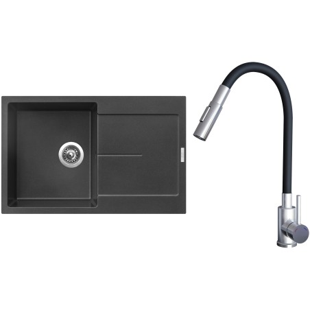 Set Sinks G25374 (dřez Ultima 790 Metalblack 74 + baterie Elasta S Nerez/Černá) Set Sinks G25374 (dřez Ultima 790 Metalblack 74 + baterie Elasta S Nerez/Černá)