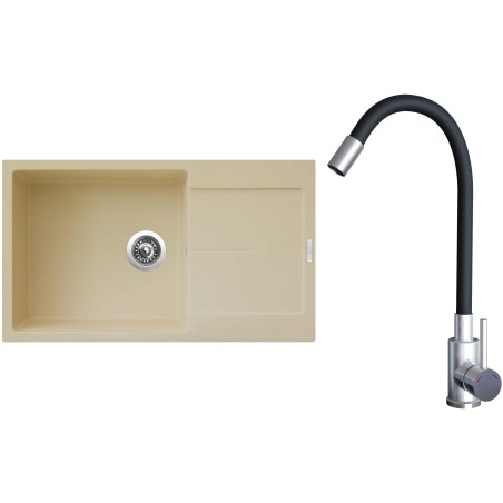 Set Sinks G22250 (dřez Ultima 860 XXL Sahara 50 + baterie Elasta Nerez/Černá) Set Sinks G22250 (dřez Ultima 860 XXL Sahara 50 + baterie Elasta Nerez/Černá)