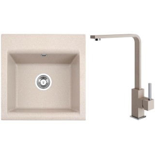 Set Alveus (dřez Gem 10 Beige 55 + baterie Afra Beige 55)