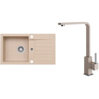 Set Alveus (dřez Niro 130 Beige 55 + baterie Afra Beige 55)