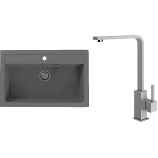 Set Alveus (dřez Atrox 40 Beton 81 + baterie Afra Beton 81)