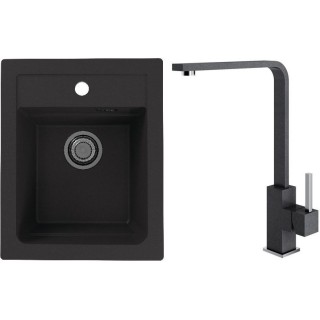 Set Alveus (dřez Atrox 10 Black 91 + baterie Afra Black 91)