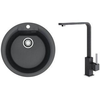 Set Alveus (dřez Cadit 100 Black 91 + baterie Afra Black 91)
