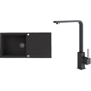 Set Alveus (dřez Cadit 50 Black 91 + baterie Afra Black 91)