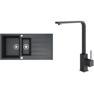 Set Alveus (dřez Cadit 80 Black 91 + baterie Afra Black 91)