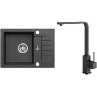 Set Alveus (dřez Niro 30 Black 91 + baterie Afra Black 91)