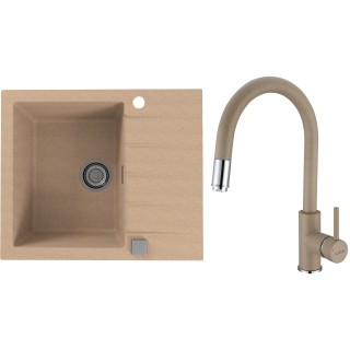 Set Alveus (dřez Cadit 10 Beige 55 + baterie Delos Beige 55)