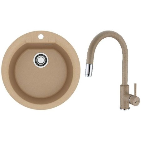 Set Alveus (dřez Cadit 100 Beige 55 + baterie Delos Beige 55)