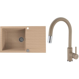 Set Alveus (dřez Cadit 40 Beige 55 + baterie Delos Beige 55)