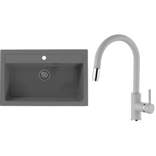 Set Alveus (dřez Atrox 40 Beton 81 + baterie Delos Beton 81)