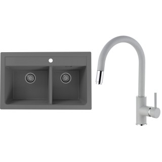 Set Alveus (dřez Atrox 50 Beton 81 + baterie Delos Beton 81)