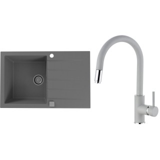 Set Alveus (dřez Cadit 20 Beton 81 + baterie Delos Beton 81)