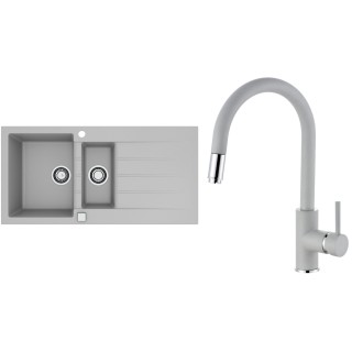 Set Alveus (dřez Cadit 80 Beton 81 + baterie Delos Beton 81)