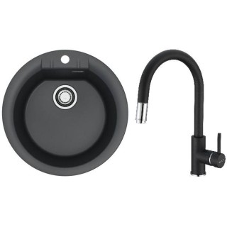 Set Alveus (dřez Cadit 100 Black 91 + baterie Delos Black 91)