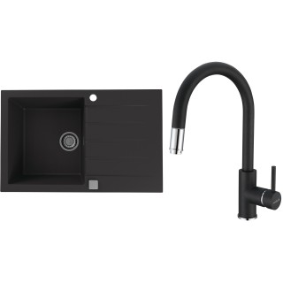 Set Alveus (dřez Cadit 20 Black 91 + baterie Delos Black 91)