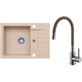 Set Alveus (dřez Niro 30 Beige 55 + baterie Mintas Béžová/Kartáčovaná ocel)