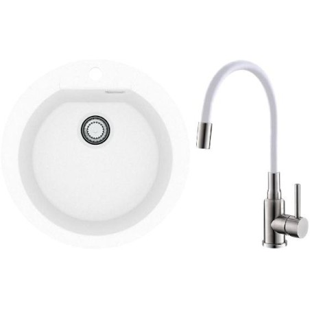 Set Alveus (dřez Cadit 100 White 11 + baterie Mintas Bílá/Kartáčovaná ocel) Set Alveus (dřez Cadit 100 White 11 + baterie Mintas Bílá/Kartáčovaná ocel)