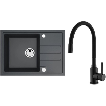 Set Alveus (dřez Intermezzo 40 Black 91 + baterie Mintas Černá matná)