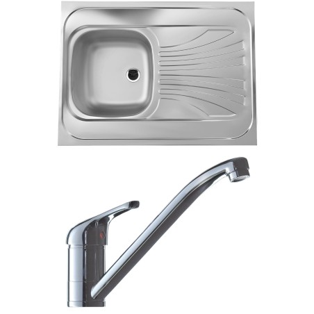 Set Alveus (dřez Classic 30 Uni Natur, bez lemu, otočný + baterie Riviera X Chrom) Set Alveus (dřez Classic 30 Uni Natur, bez lemu, otočný + baterie Riviera X Chrom)