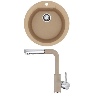 Set Alveus (dřez Cadit 100 Beige 55 + baterie Siros Beige 55)