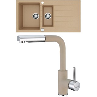 Set Alveus (dřez Cadit 80 Beige 55 + baterie Siros Beige 55)