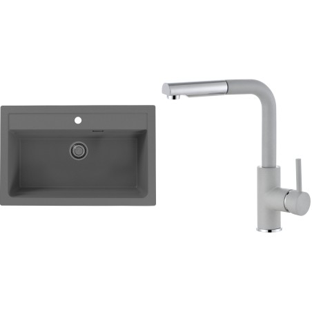 Set Alveus (dřez Atrox 40 Beton 81 + baterie Siros Beton 81)