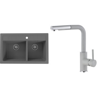 Set Alveus (dřez Atrox 50 Beton 81 + baterie Siros Beton 81)