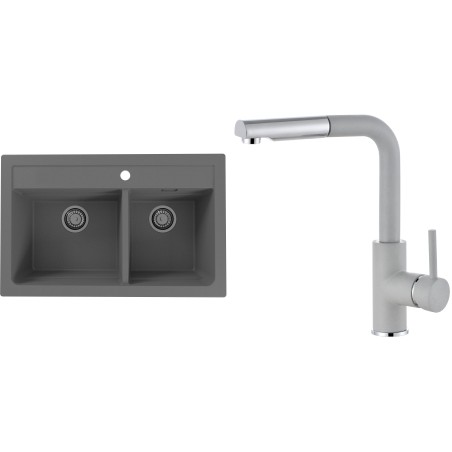 Set Alveus (dřez Atrox 50 Beton 81 + baterie Siros Beton 81)