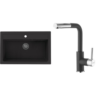 Set Alveus (dřez Atrox 40 Black 91 + baterie Siros Black 91)