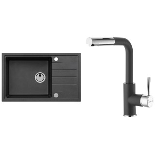 Set Alveus (dřez Intermezzo 130 Black 91 + baterie Siros Black 91)