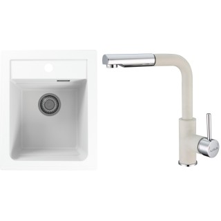 Set Alveus (dřez Atrox 10 White 11 + baterie Siros White 11)