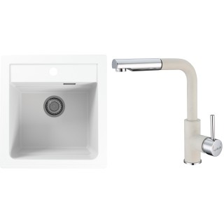 Set Alveus (dřez Atrox 20 White 11 + baterie Siros White 11)