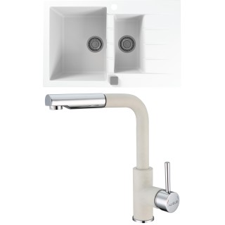 Set Alveus (dřez Cadit 70 White 11 + baterie Siros White 11)