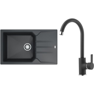 Set Alveus (dřez Record 40 Black 91 + baterie Tonia Black 91)