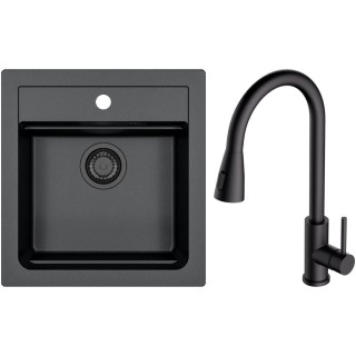 Set Alveus (dřez Atrox 20 Black Edition Black 91 + baterie Primrose - PS Deep Black 90)