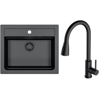 Set Alveus (dřez Atrox 30 Black Edition Black 91 + baterie Primrose - PS Deep Black 90)