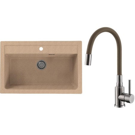 Set Alveus (dřez Atrox 40 Beige 55 + baterie Mintas Béžová/Kartáčovaná ocel) Set Alveus (dřez Atrox 40 Beige 55 + baterie Mintas Béžová/Kartáčovaná ocel)