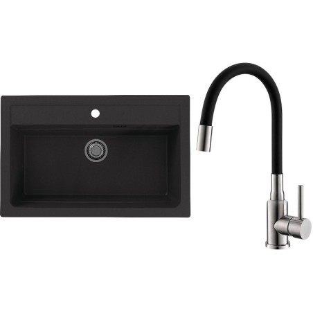 Set Alveus (dřez Atrox 40 Black 91 + baterie Mintas Černá/Kartáčovaná ocel) Set Alveus (dřez Atrox 40 Black 91 + baterie Mintas Černá/Kartáčovaná ocel)
