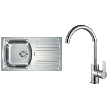 Set Alveus (dřez Basic 170 Natur, velká výpusť + baterie Tonia Chrom) Set Alveus (dřez Basic 170 Natur, velká výpusť + baterie Tonia Chrom)