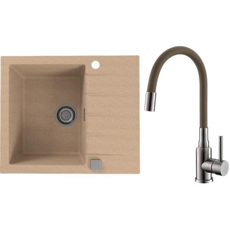 Set Alveus (dřez Cadit 10 Beige 55 + baterie Mintas Béžová/Kartáčovaná ocel)