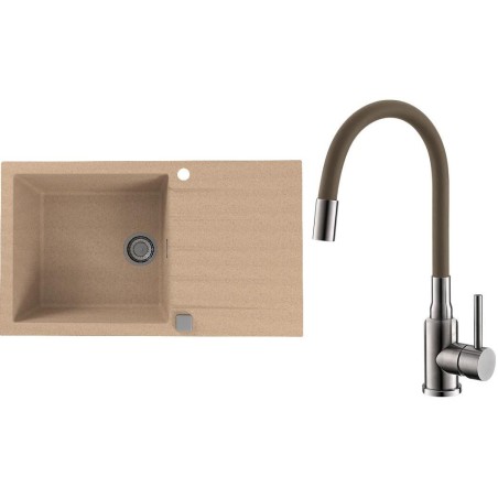Set Alveus (dřez Cadit 40 Beige 55 + baterie Mintas Béžová/Kartáčovaná ocel) Set Alveus (dřez Cadit 40 Beige 55 + baterie Mintas Béžová/Kartáčovaná ocel)