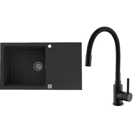 Set Alveus (dřez Cadit 40 Black 91 + baterie Mintas Černá matná)