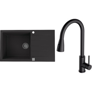 Set Alveus (dřez Cadit 40 Black 91 + baterie Primrose - PS Deep Black 90)