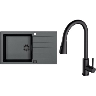 Set Alveus (dřez Cadit 40 Black Edition Black 91 + baterie Primrose - PS Deep Black 90)