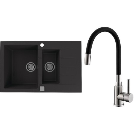Set Alveus (dřez Cadit 70 Black 91 + baterie Mintas Černá/Kartáčovaná ocel) Set Alveus (dřez Cadit 70 Black 91 + baterie Mintas Černá/Kartáčovaná ocel)