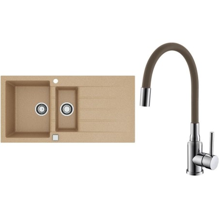 Set Alveus (dřez Cadit 80 Beige 55 + baterie Mintas Béžová/Chrom) Set Alveus (dřez Cadit 80 Beige 55 + baterie Mintas Béžová/Chrom)